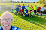 Virginia with the Amlwch Walking Football Team