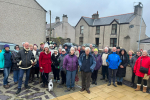 Virginia Crosbie MP with constituents on Brynsiencyn High Street.