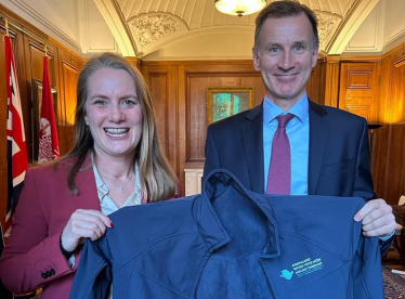 Chancellor Jeremy Hunt with his Freeport jacket
