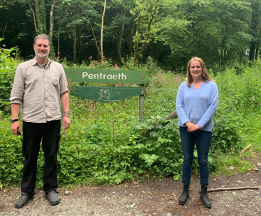 with squirrel expert Craig Shuttleworth at Pentraeth Forest